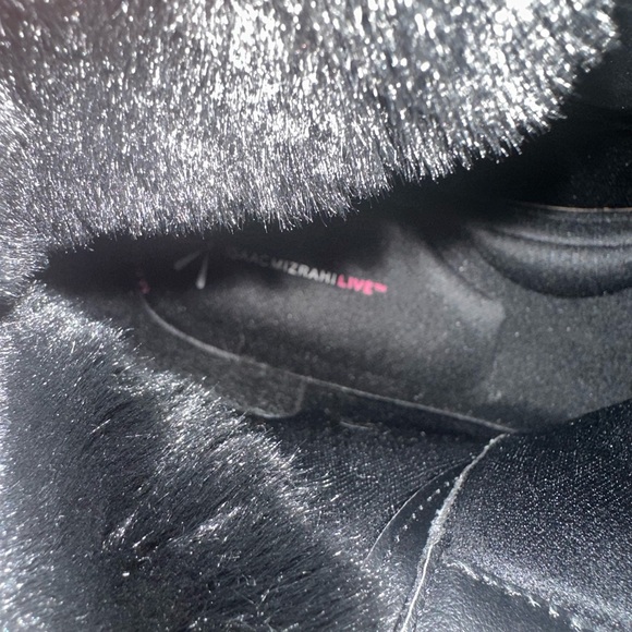 NEW Isaac Mizrahi Live! Jesse Faux Fur Trim Black Combat Boots Women's Size 10 - Picture 9 of 11